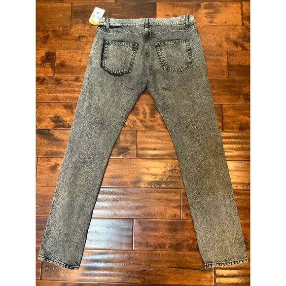 Saint Laurent Paris Black Acid Wash Denim D14 Straight Leg Jeans, Size 32 - Picture 7 of 8